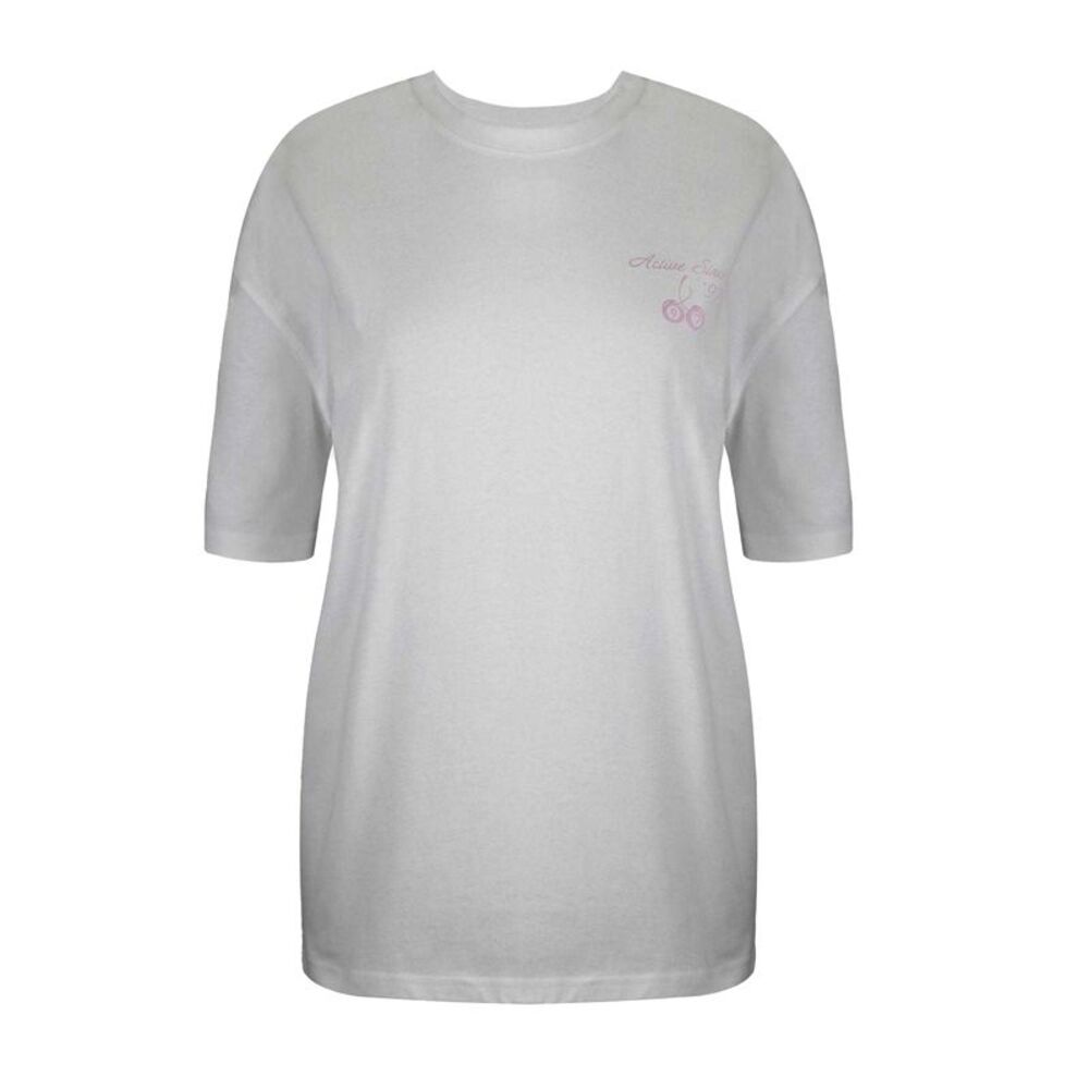 USA Pro Womens/Ladies Graphic Print Cotton Oversized T-Shirt / Gray